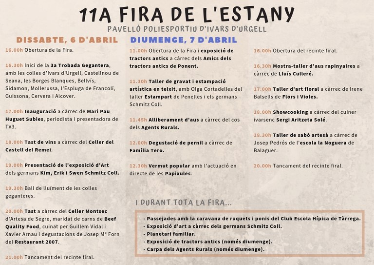 programació Fira Estany